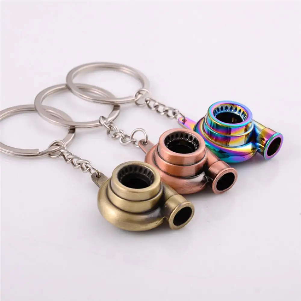 Wholesale Metal 3D Car Turbo Keychain Promotion Gift Keychains for men Turbo Key Chain