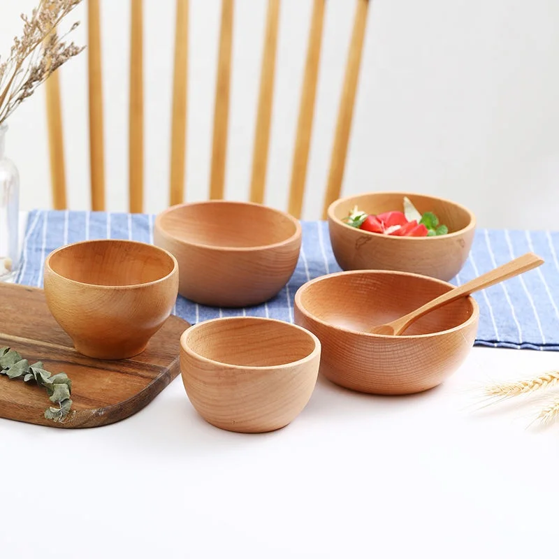 simple style salad bowl bamboo eco friendly fiber wooden bowl bamboo