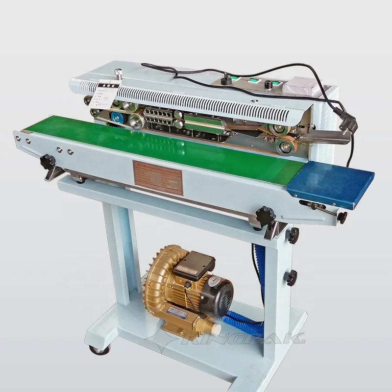 DBF1000G Continuous Plastic Bag Heat Sealing Machine With Gas Flash