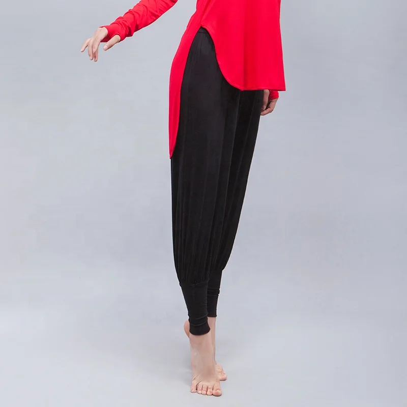 Adult Women Harem Pants Ballet Training Stretch Dance Pants for Women Picture 2 Piece Performance Satin Pants Stage & Dancerwear