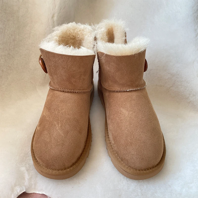 wholesale ladies winter shoes old lady ankle warm real sheepskin boots