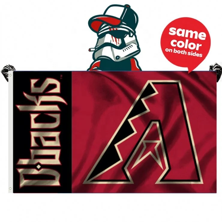Custom 1-Ply Same Color On Both Sides 3X5ft Baseball Flags With Many Designs  For Arizona Diamondbacks Flag