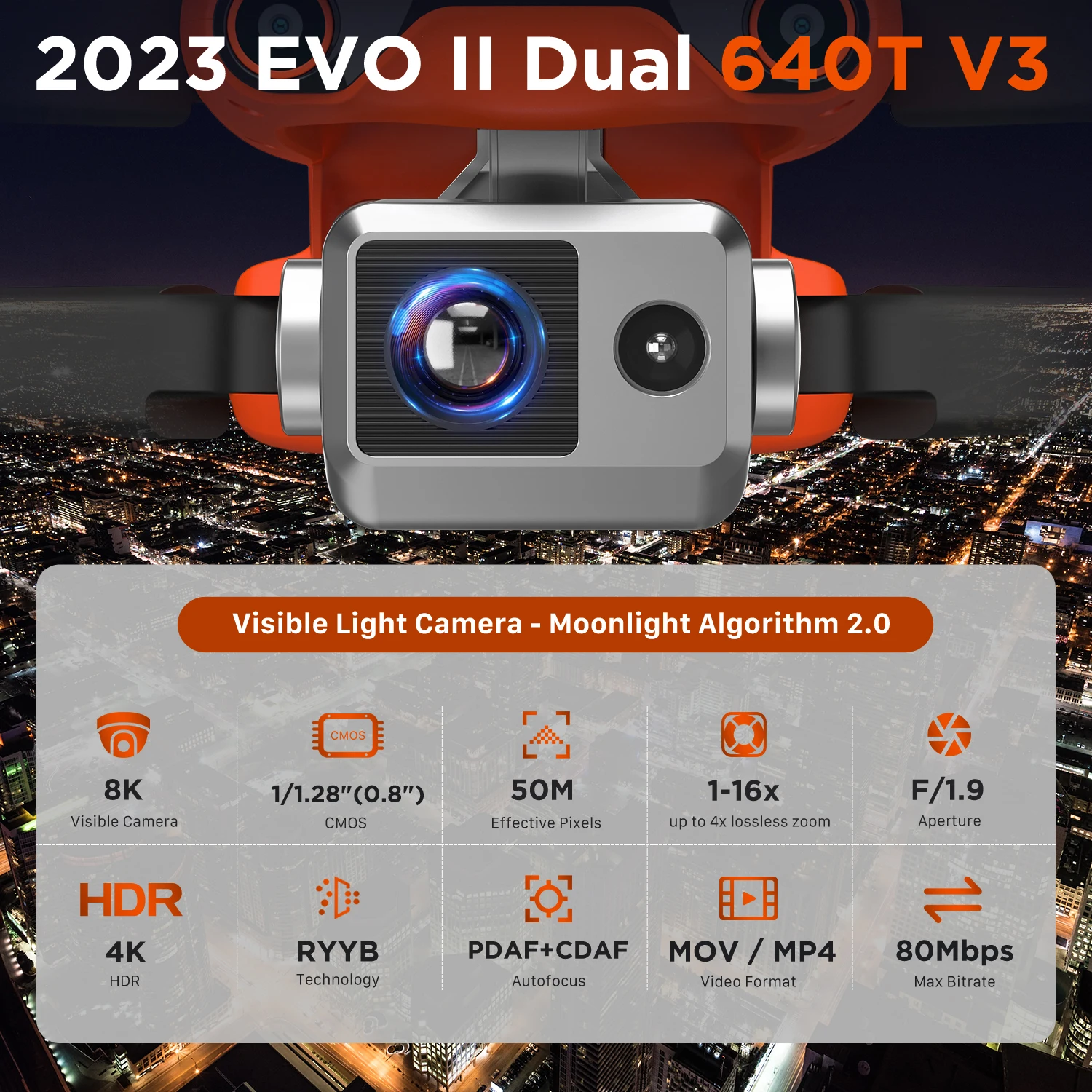 Autel Robotics EVO 2 II Dual 640T V3 Quadcopter 10KM Long Range Control Distance Surveillance UAV Dron Thermal 4K Camera Drone