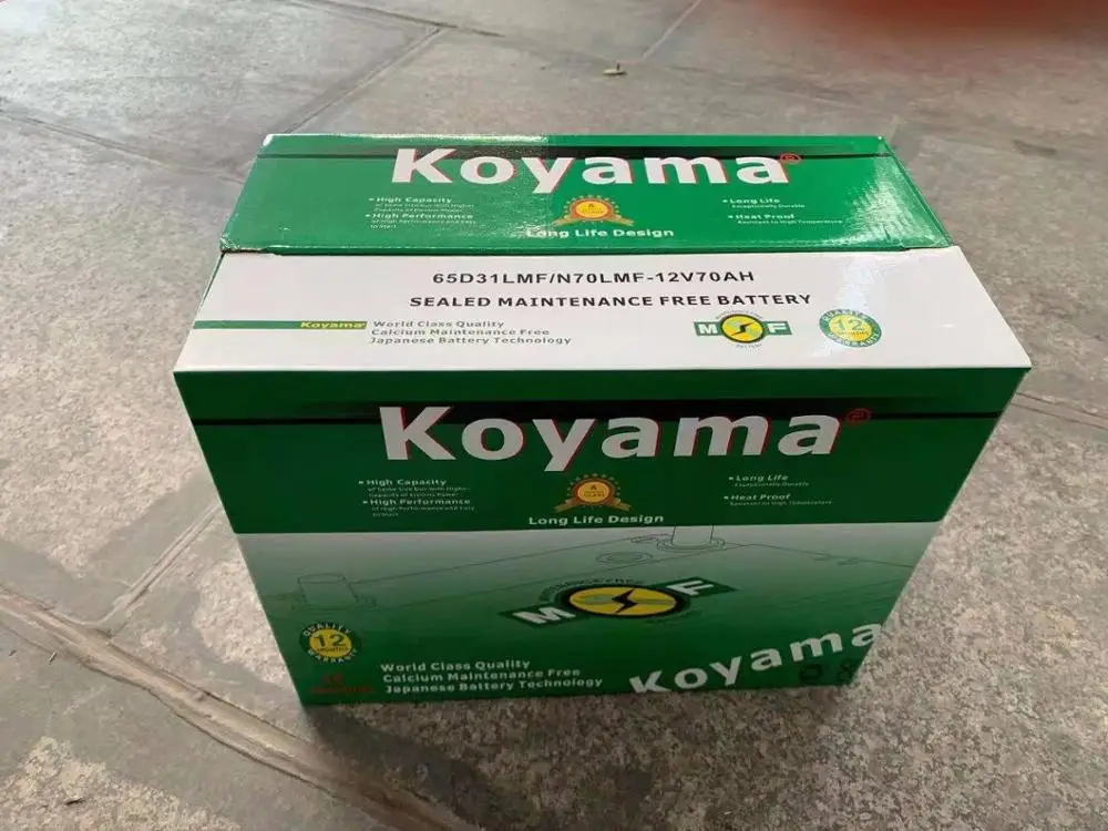 70 AH не требующий обслуживания 65D31L 12 Вольт автомобильный аккумулятор бестселлер в Дубае