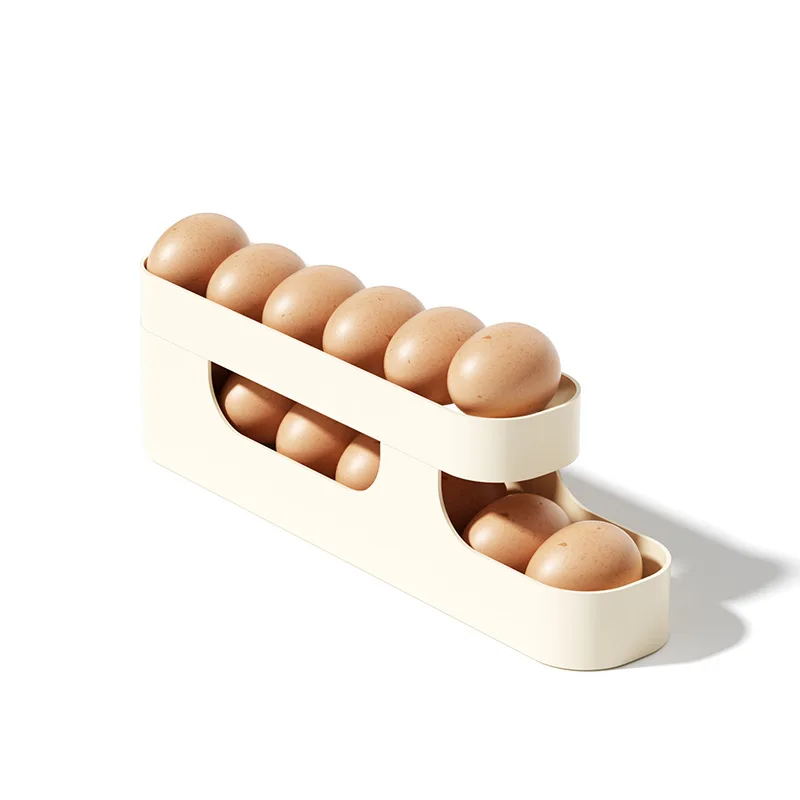 New Style Eggs Holder Egg Dispenser For Refrigerator Kitchen Automatic Rolling Egg Trays