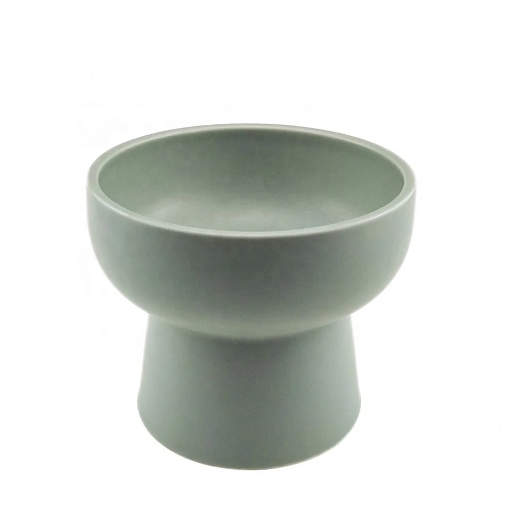 Nordic Simple Style Pea Green Easy Clean Stoneware Water Pet Food Bowl sublimation ceramic pet bowl cat fountain filters pet foo