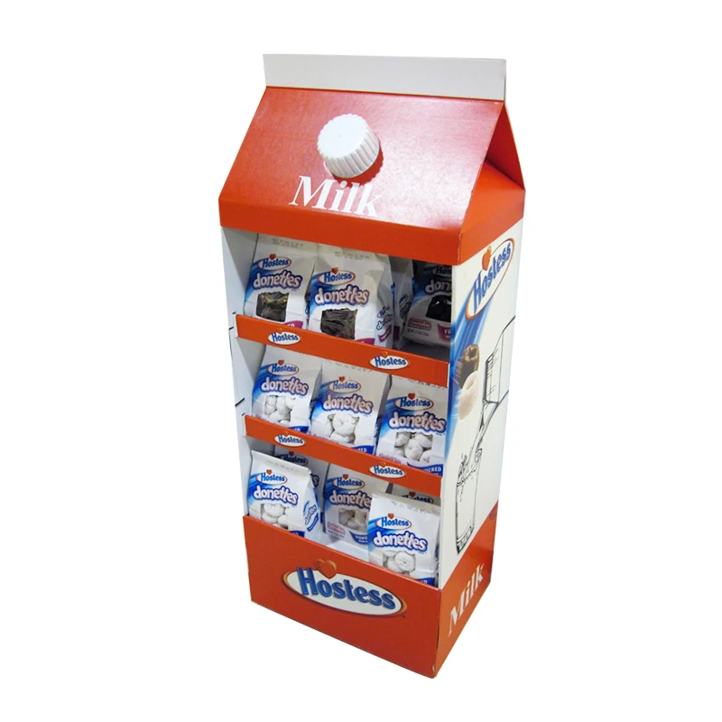 Customized Corrugated Paper Matt Lamination Economical Shop Bread Racking Display