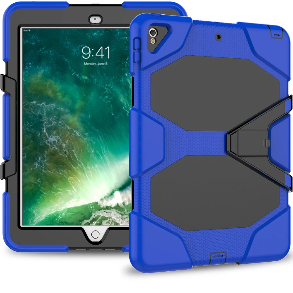 For iPad air 3 10.5 inch kids tablet rubber case with kickstand and screen protector