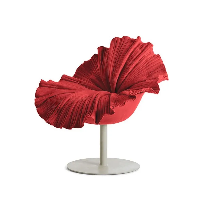 2022 factory hot sell customized living room modern contemporary fabric petal shape lounge leisure breathable living chair