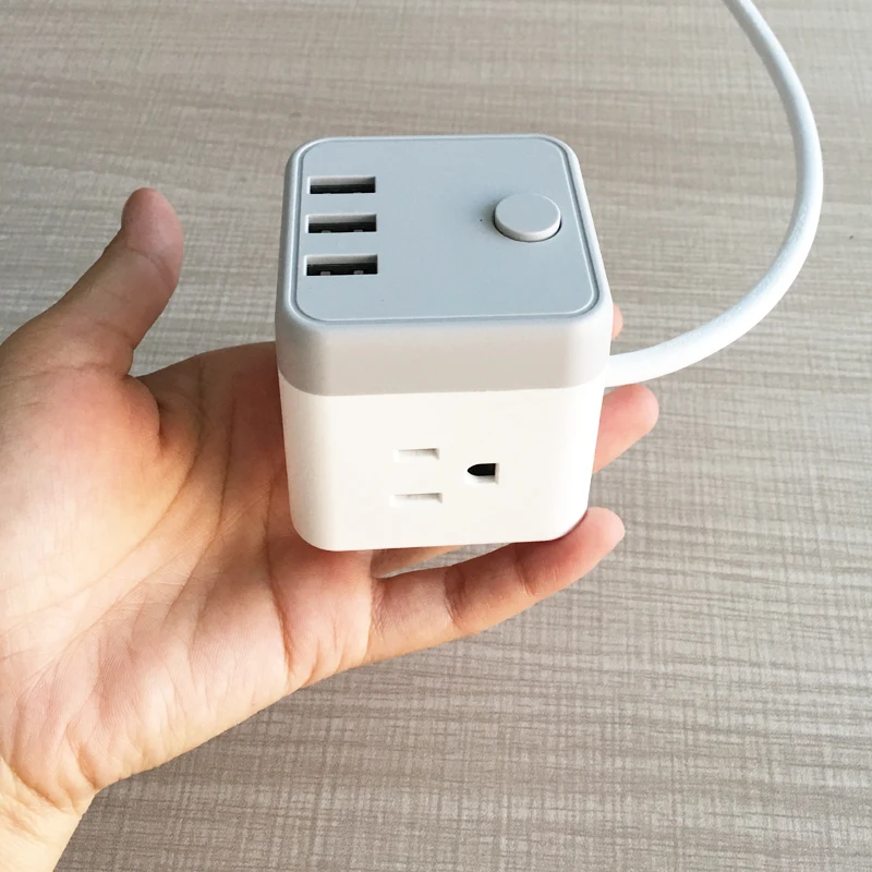 
Cube Portable Power Strip with 3 USB 3 Outlet Portable power strip with usb for desktop/nightstand 