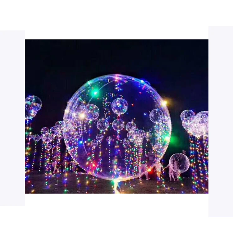 
Decorative round transparent light bobo flashing led light up balloon with bettery sheet 