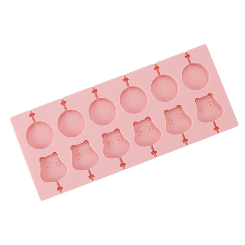 Lollipop Mold Food Grade Candy Mouds Customized Shape Soft 12 Holes Mould High Quality Silicone Custom Logo Opp Bag Cake Tools