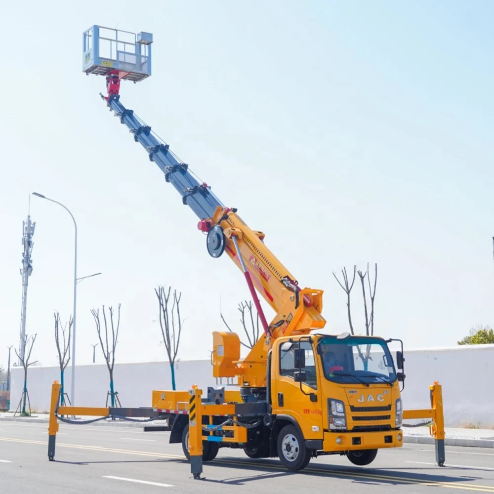 Famous Brand 28m Truck Mounted Loading Platform Lift Aerial Work Truck