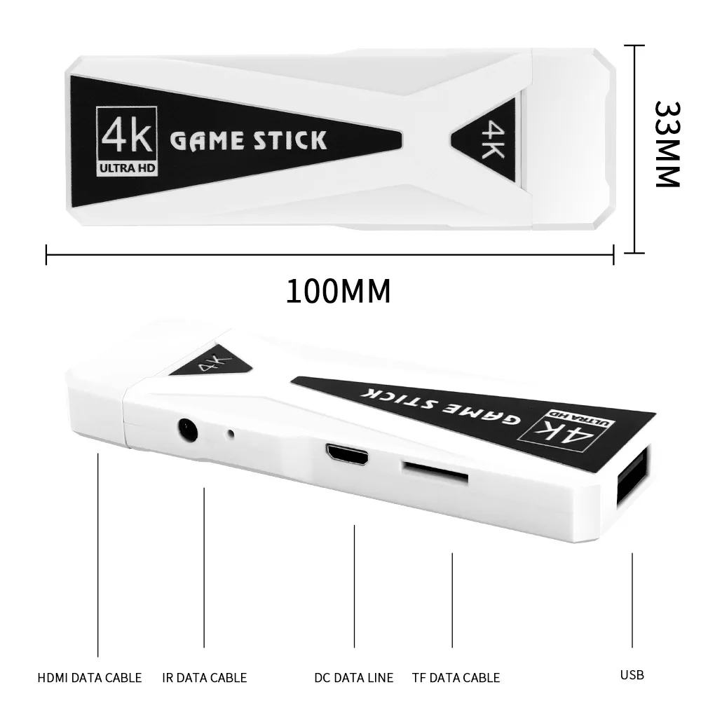 GT68 Popular Design 3D Box Portable Game Console PSP TV Stick Retro TV Game Wireless Gamepad