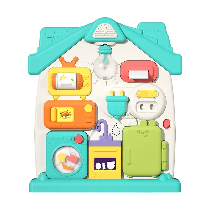 HY Toys Baby Enlightening Busy Board Early Education Puzzle House Montessori for children 0-3 years old 1-2