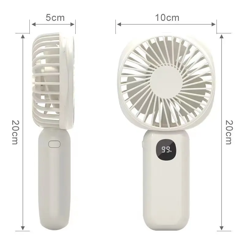 Custom Logo Portable Leafless Mini Fan Air Cooler Usb Rechargeable Handheld Bladeless Fan with Digital Display