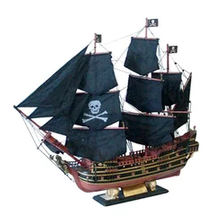 Подарок на день отца и коллекция, ручная работа, Черная жемчужина, пират Карибского моря, летающий голландец, модель корабля, Античный Декор