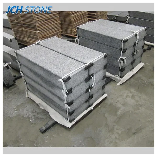 Outdoor solid granite steps stone blocks stairs