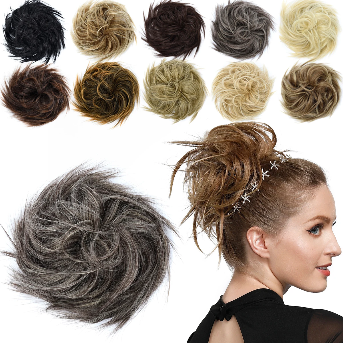 Бесплатный образец, кудрявый пучок для волос, шиньон из человеческих волос, пучки для наращивания волос, резинка для волос, пучок
