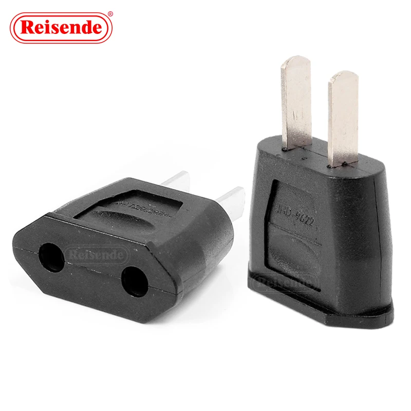 2 Flat American Standard Small Plug   Eu To Us Plug Power Adapter Converter Electrical Socket Outlet
