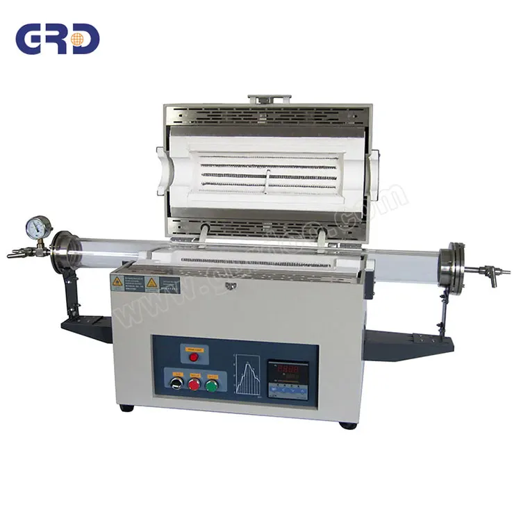 1200 degree Industrial three zones quartz tube furnace with vacuum pump