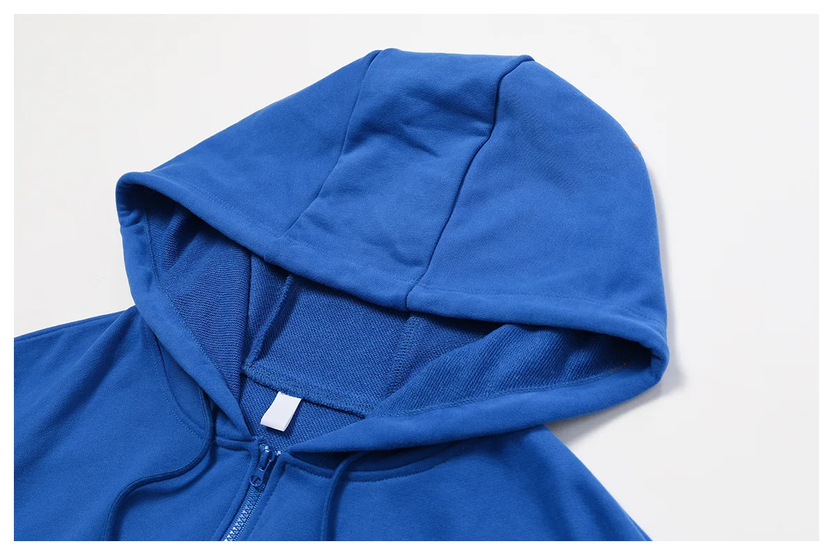 Custom Logo Women Cotton Zipper Jogging Drawstring Yoga Top Solid Hoodie Coat Active Training Sports Cropped Jackets for Women