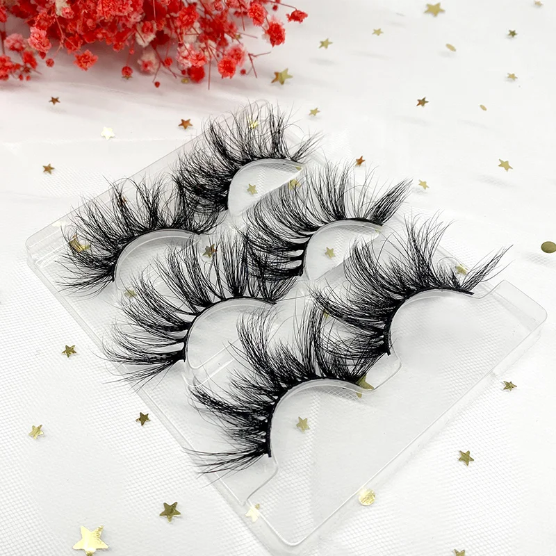 Wholesale easy fan Chemical fiber Hand Made Trendy Safe 5D Mink Eyelashes Lashes 3D Vendor 25mm Eye Decoration