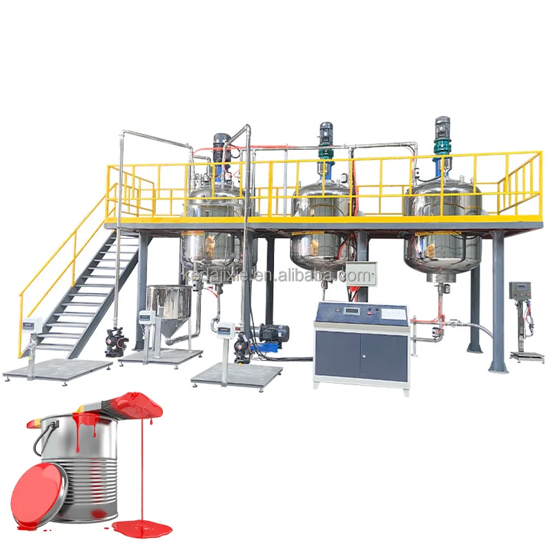 Emulsion paint factory production line with formula water based paint making/mixing machine
