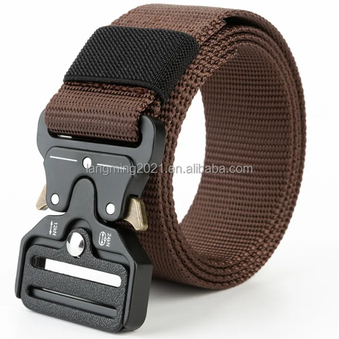 Wholesale men belt Braided Fabric Elastic Woven Outdoor Man Woven Canvas Belt Custom Logo Quick Release  Buckle