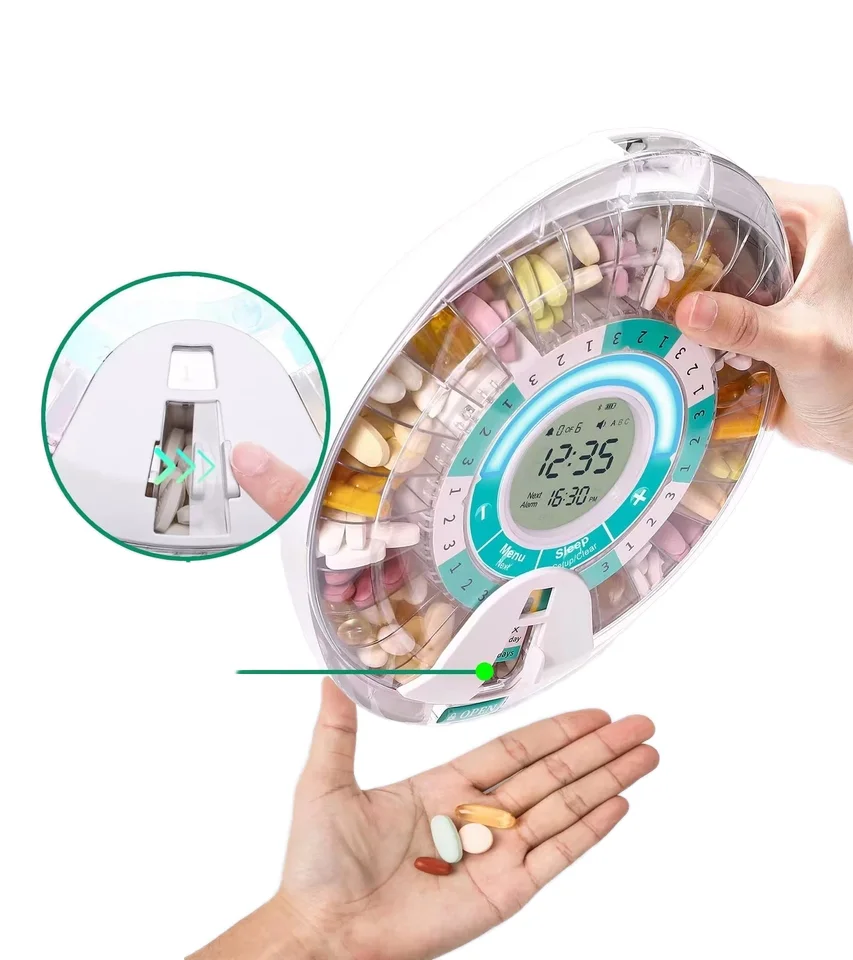 Intelligent Electronic Medicine Box Packing Box Portable Multifunctional Timing Alarm Clock Elderly Medicine Reminker Electronic