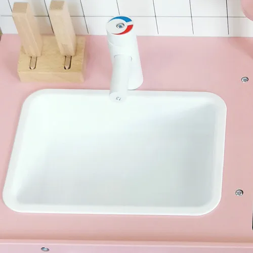 New Customized Pretend Play Big Cooking Toy Wooden Kitchen Toy Set for Kids