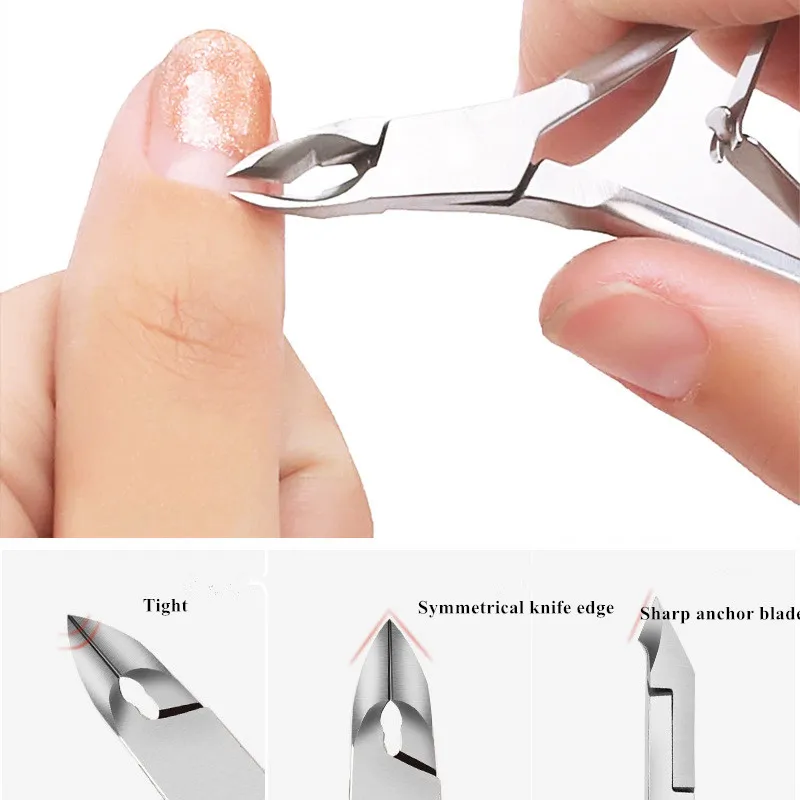 Professional Stainless Steel Cuticle Nipper Remover Scissors Finger Care Manicure Nail Clipper