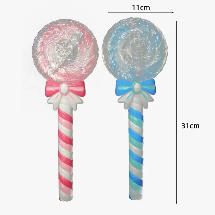 Light Up Spinning Lollipop Wand 12 Inch LED Princess Glitter Light up Wand Suitable for Pretend Play Prop Carnival Prize