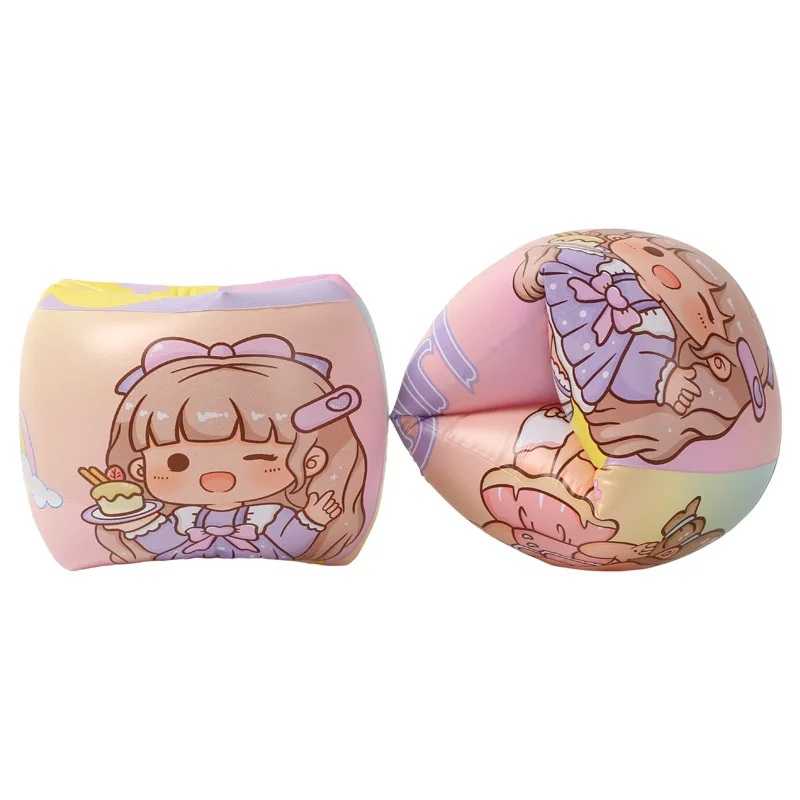 Double Layers Cartoon Print PVC Inflatable Kids Adults Floating Sleeve Air Bag Swimming Arm Band Ring