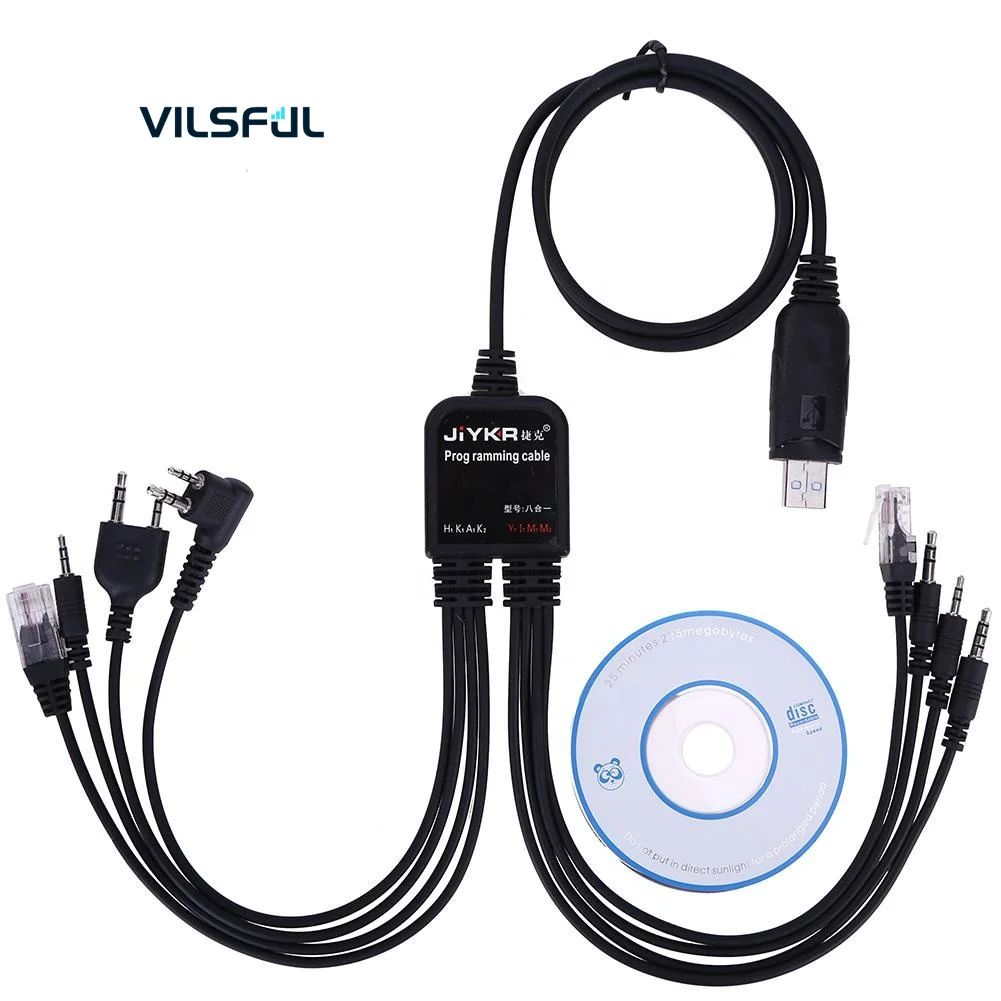 8 in 1 Multi-Functions USB Programming Cable with CD for UV5R UV82 TYT  HYT Radio