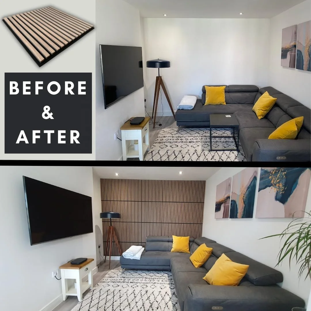 Indoor Decorative Soundproof Akupanel Wood Slat Wall Panel Square Walnut Acoustic Panel on PET Polyester Fiber Backing