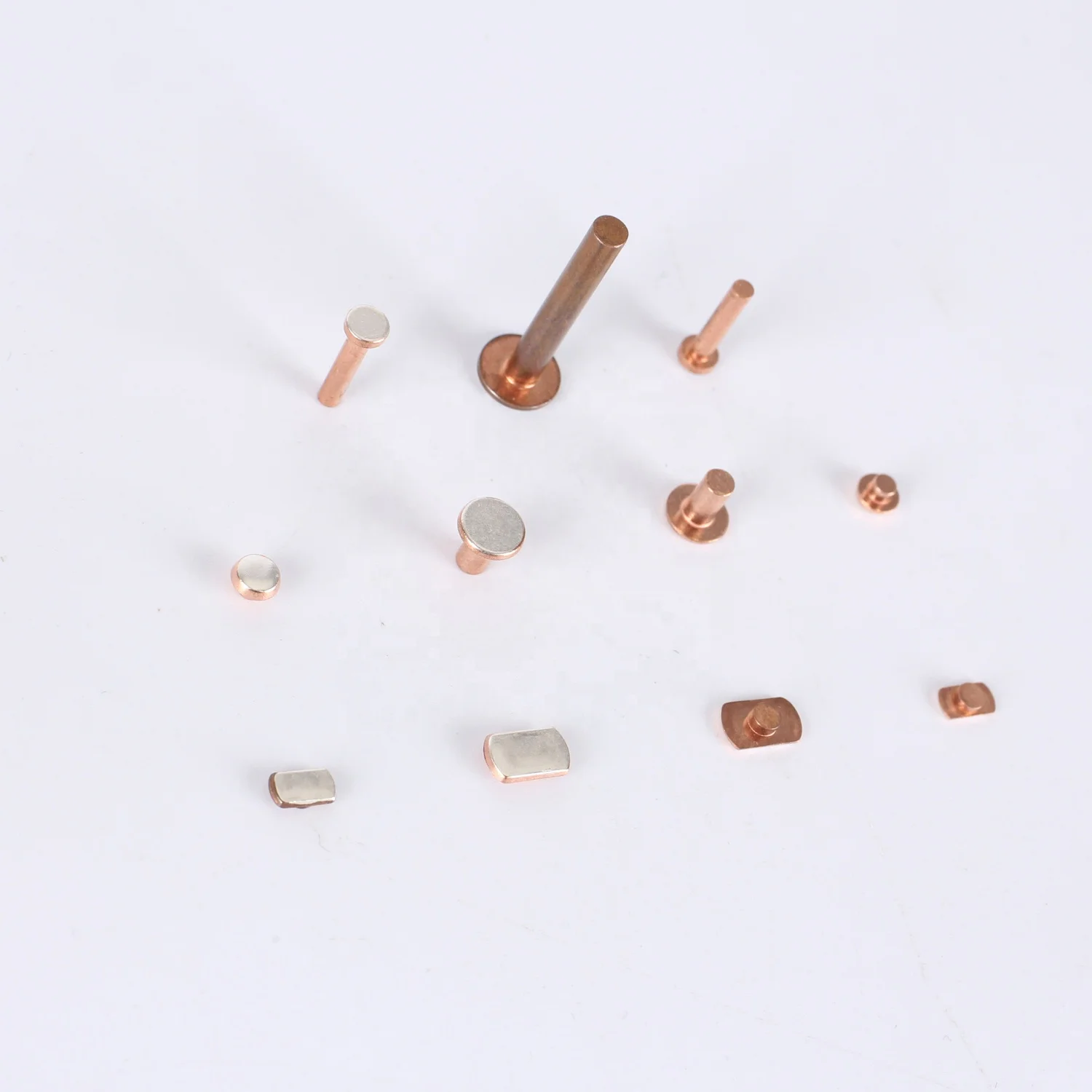 Flat Head Trimetal Copper Silver Electrical Contact Rivets