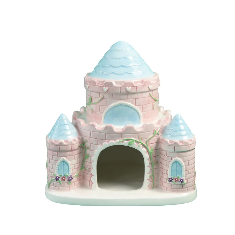 BONWILL Ceramic Castle Hamster Bed Cartoon Shaped Comfortable Sleeping Small Animal Pet House