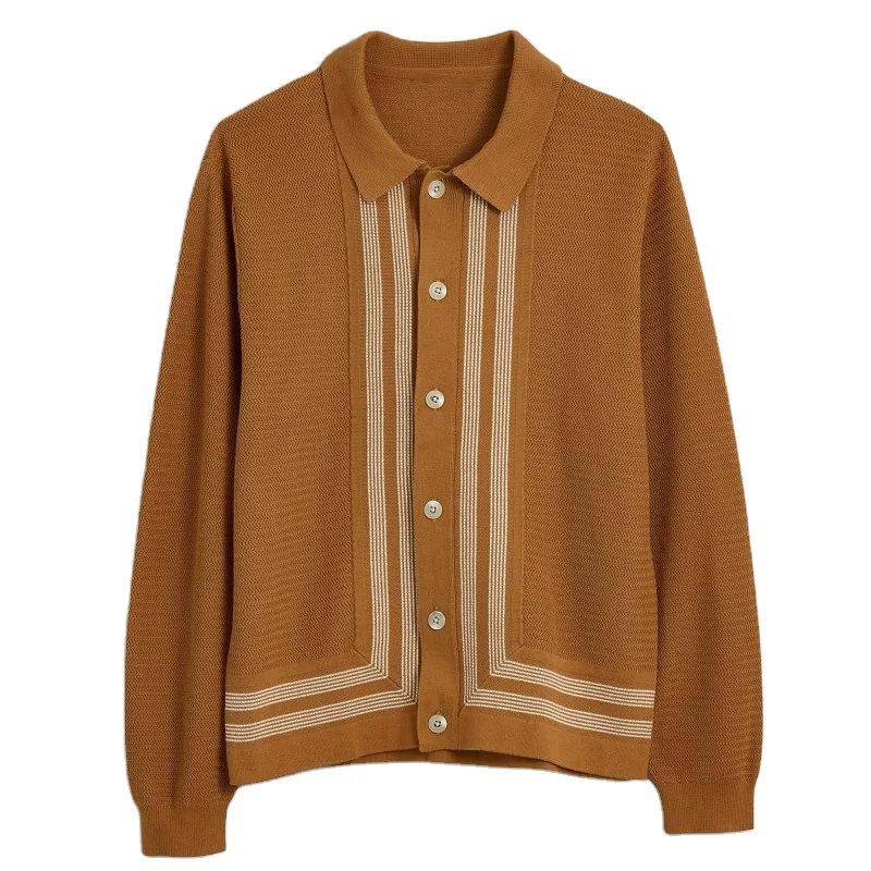 Casual patchwork men Polo shirt men sweater  male cardigan for spring