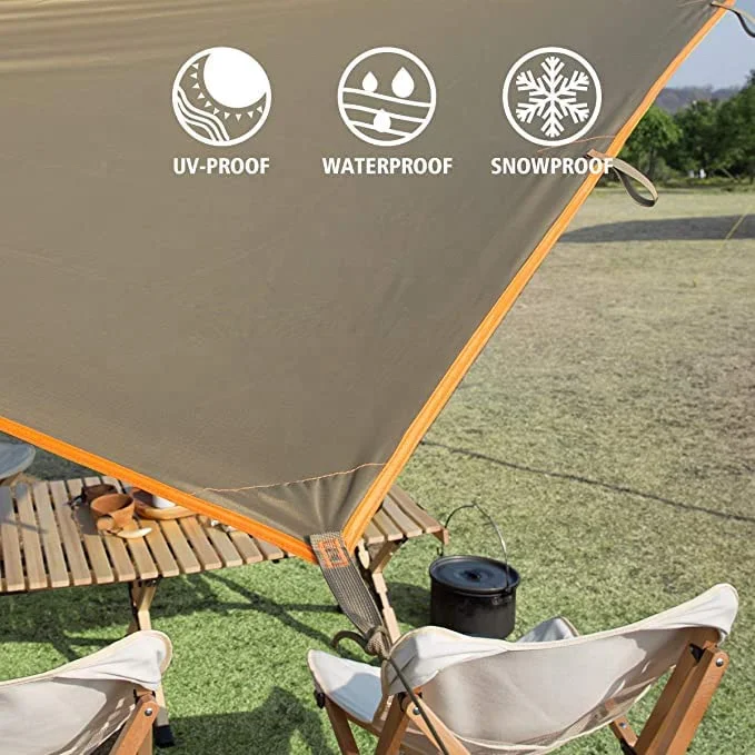 Superior Quality Waterproof Anti-UV Camping Rain Fly Tarp Tent for Outdoor Camping Picnic Canopy Patio Awning with Stuff Sack