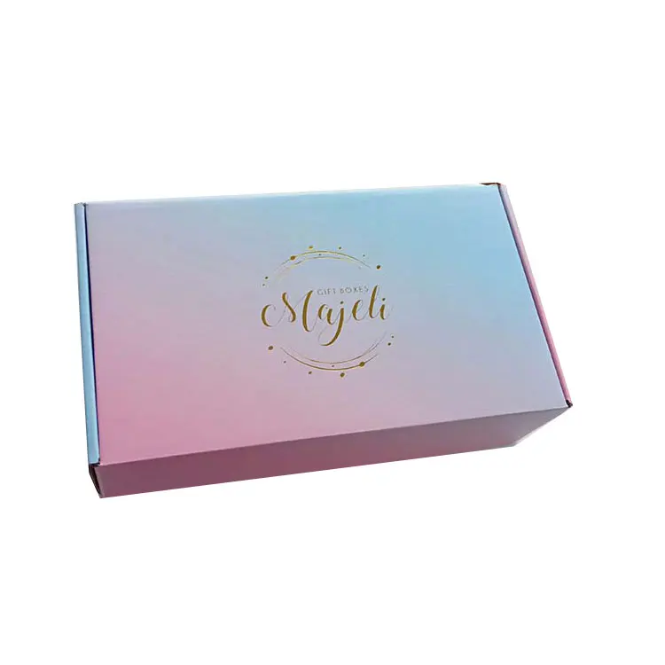 Custom cheap gold logo pink cosmetic shipping box
