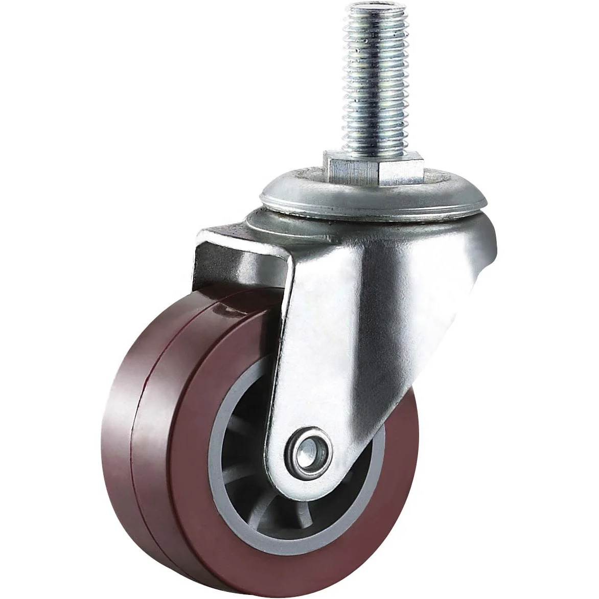 Casters 1.5 inch M8 Screw Universal Wheel swivel Diameter 38mm Red Pu Polyurethane Furniture caster wheel