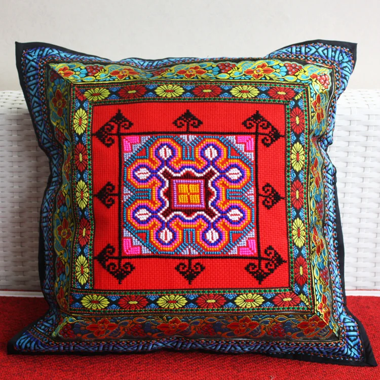 Embroidered Throw Pillow Cover Decorative Pillowcase Vintage Cushion Cover Hot sale Needlepoint pillowcase
