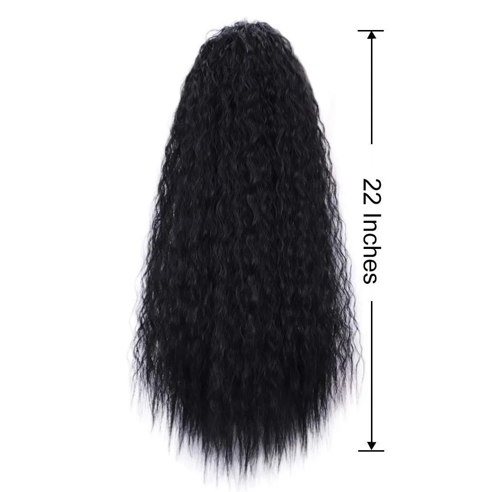 Накладные человеческие волосы, хвосты на шнурке, длинные кудрявые волосы для конского хвоста, синтетические волосы для наращивания, хвост для чернокожих женщин