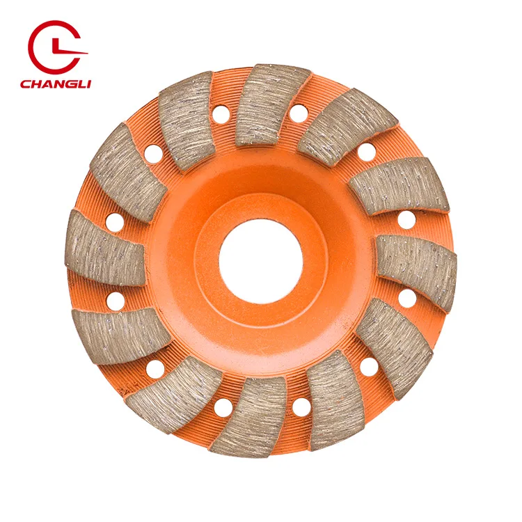 Changli Orange 90mm 1.9mm segment thickness 8mm segment highness 20mm inner hole concrete cup wheel