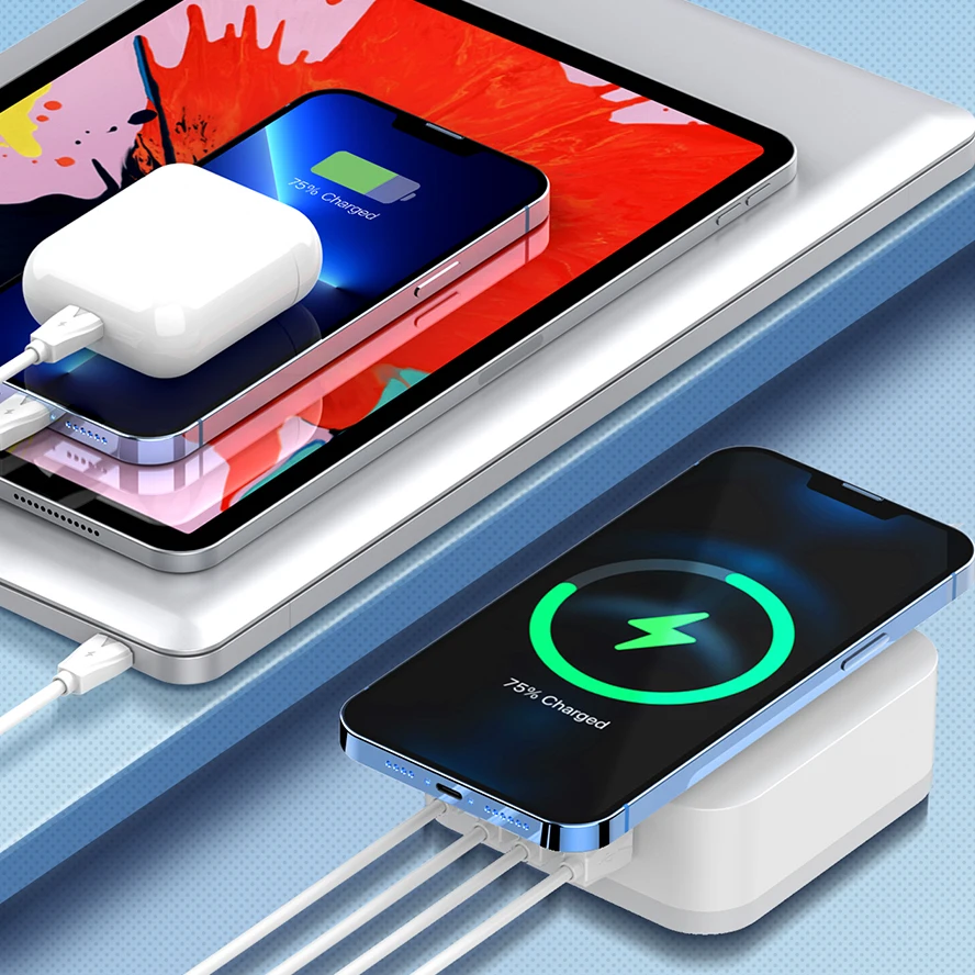 2022 New LDNIO AW004 Desktop Charge Stand 4 Ports USB Type C Mobile Phone PD QC3.0 Fast Charger Adapter Wireless Charger