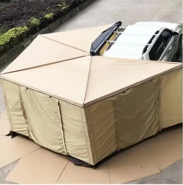 Custom Lightweight Car Side Tent House Windproof Waterproof Winter Hiking Car Awning with Tent