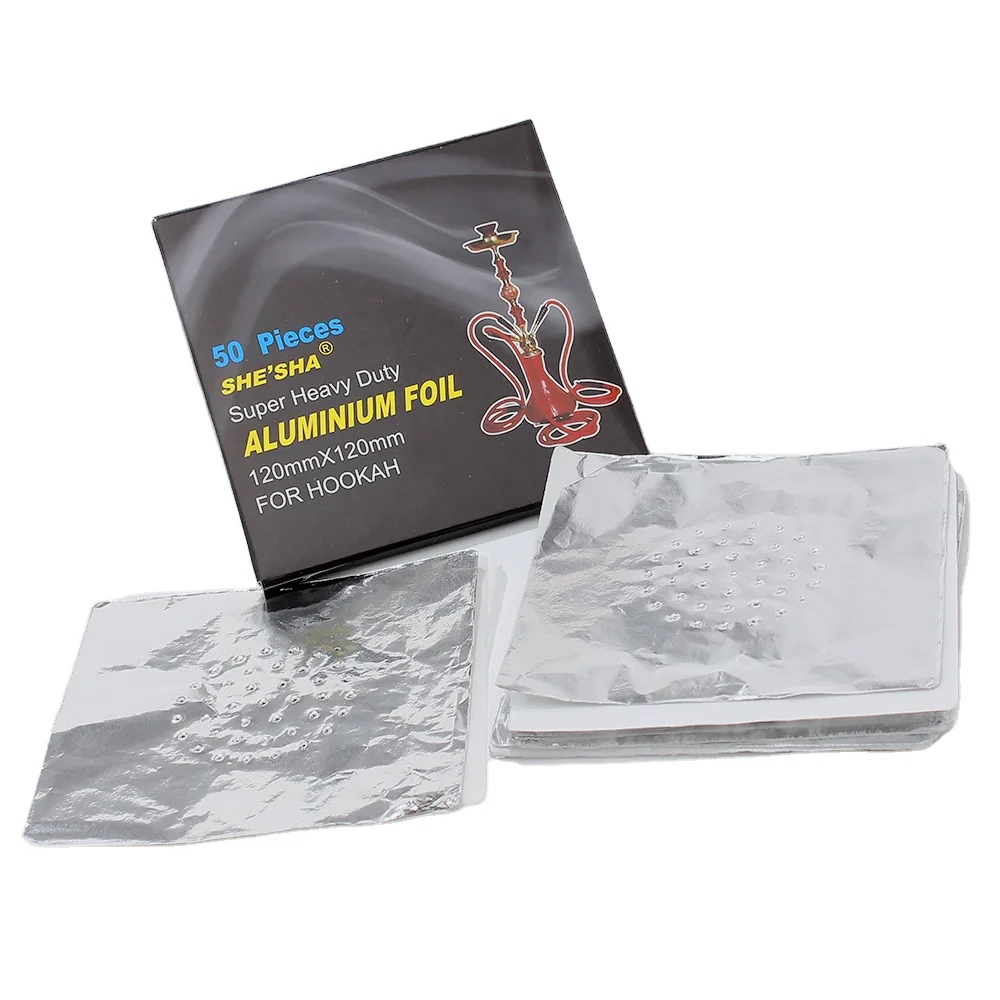 Wholesale Shisha Aluminum Foil Paper Sheet for Hookah Shisha with Holes 1 Box 50 Pieces