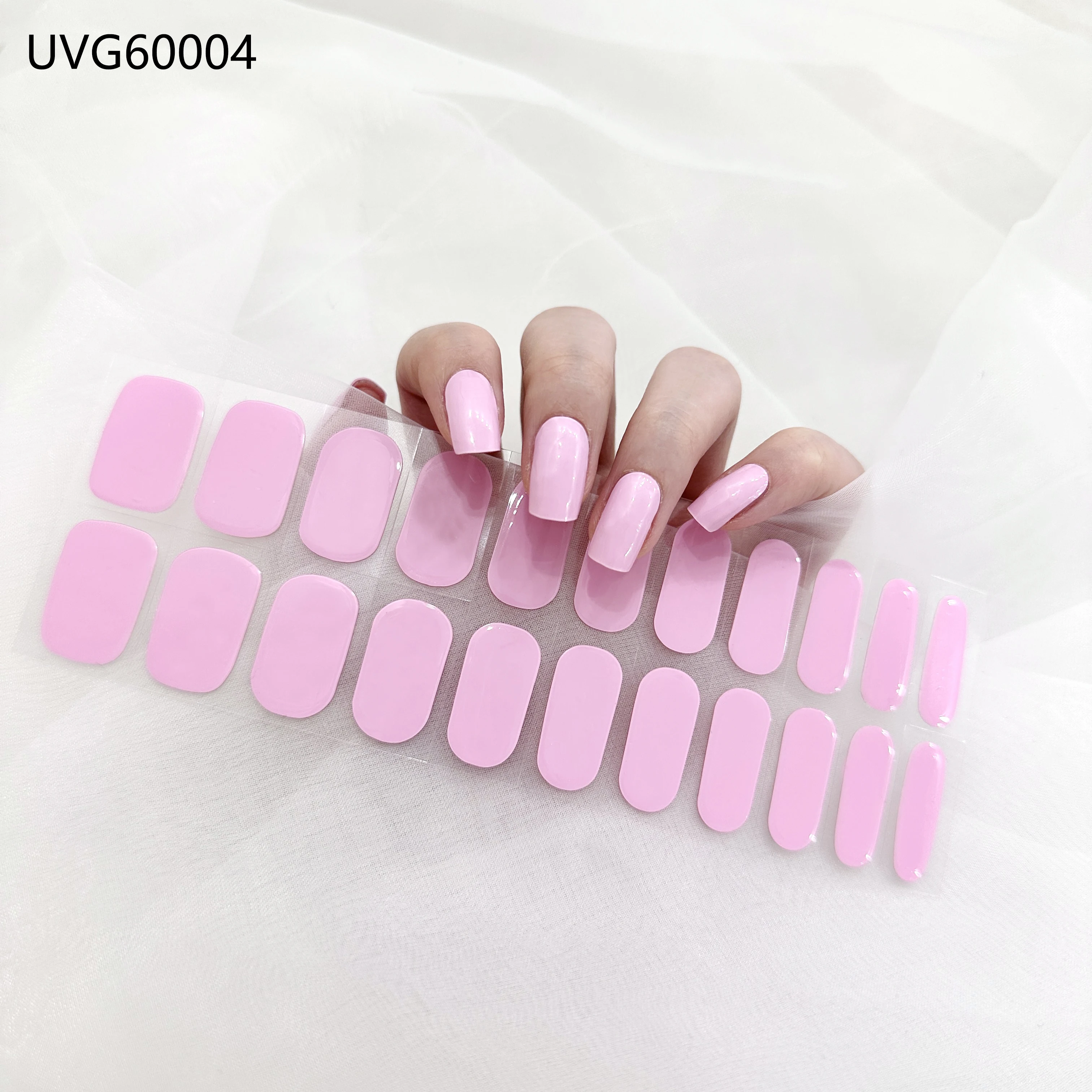 Mobray Wholesale Semi Cured Gel Nail Stickers Non-Toxic Long Lasting Real Full Cover UV Semi Cured Gel Nail Wraps