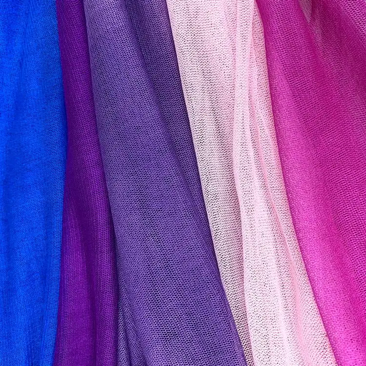 100% Silk Tulle Mesh Fabric for Wedding Dresses Knitted Netting in Mulberry